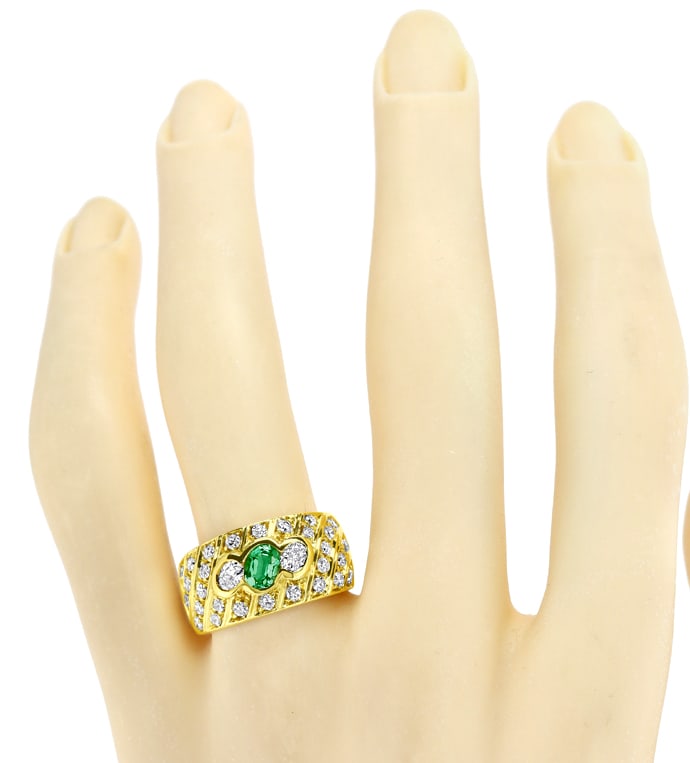 Foto 4 - Smaragd-Bandring 0,88ct Diamanten in Gelbgold, R1241