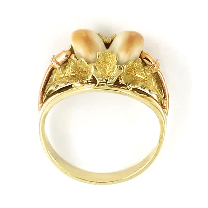 Foto 4 - Jagdschmuck Grandln Collier Armband Ring Ohrhänger Gold, S1653