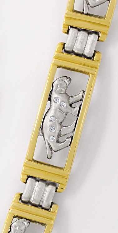 Foto 2 - Bewegliche Panther Brillanten-Gold-Armband 14K Bicolor, S4719