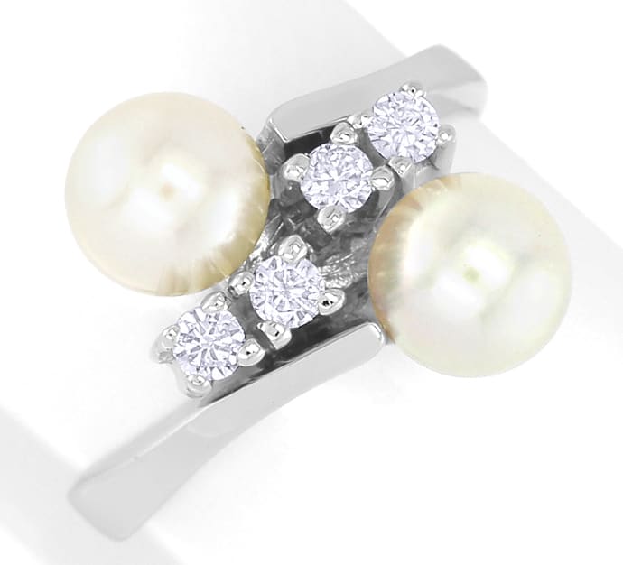 Foto 2 - Zauberhafter Diamanten-Weißgoldring 1A Perlen, S5888