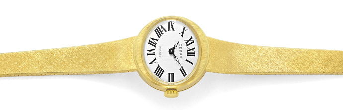 Foto 1 - Oebra Damen Uhr in massiv 14K Gelbgold Milanaisearmband, U2024